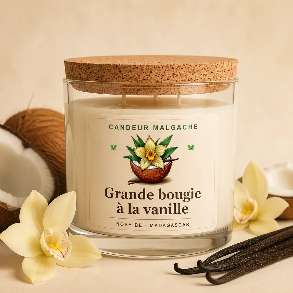 Grande bougie à la vanille